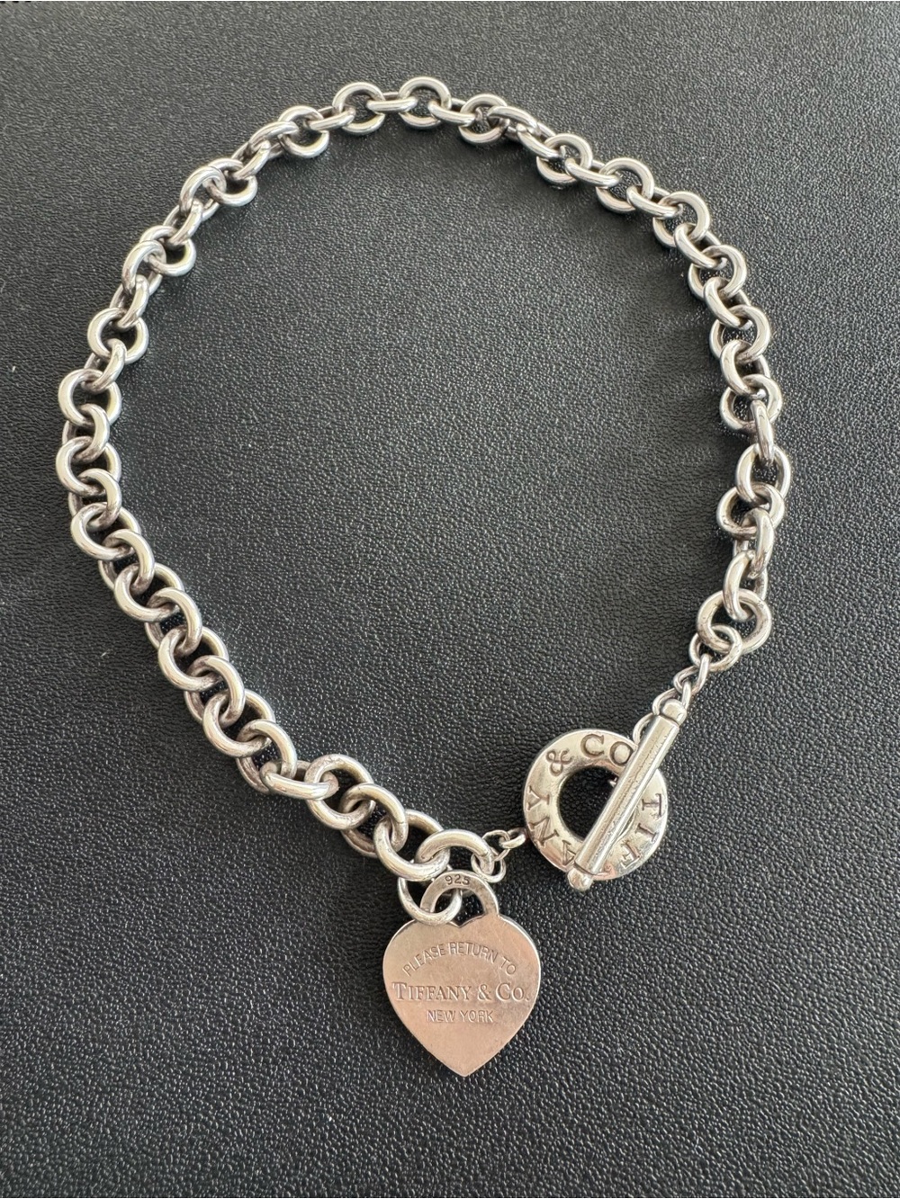 Tiffany & Co. Sterling Silver Heart Tag Toggle Necklace - 925 Sterling Silver